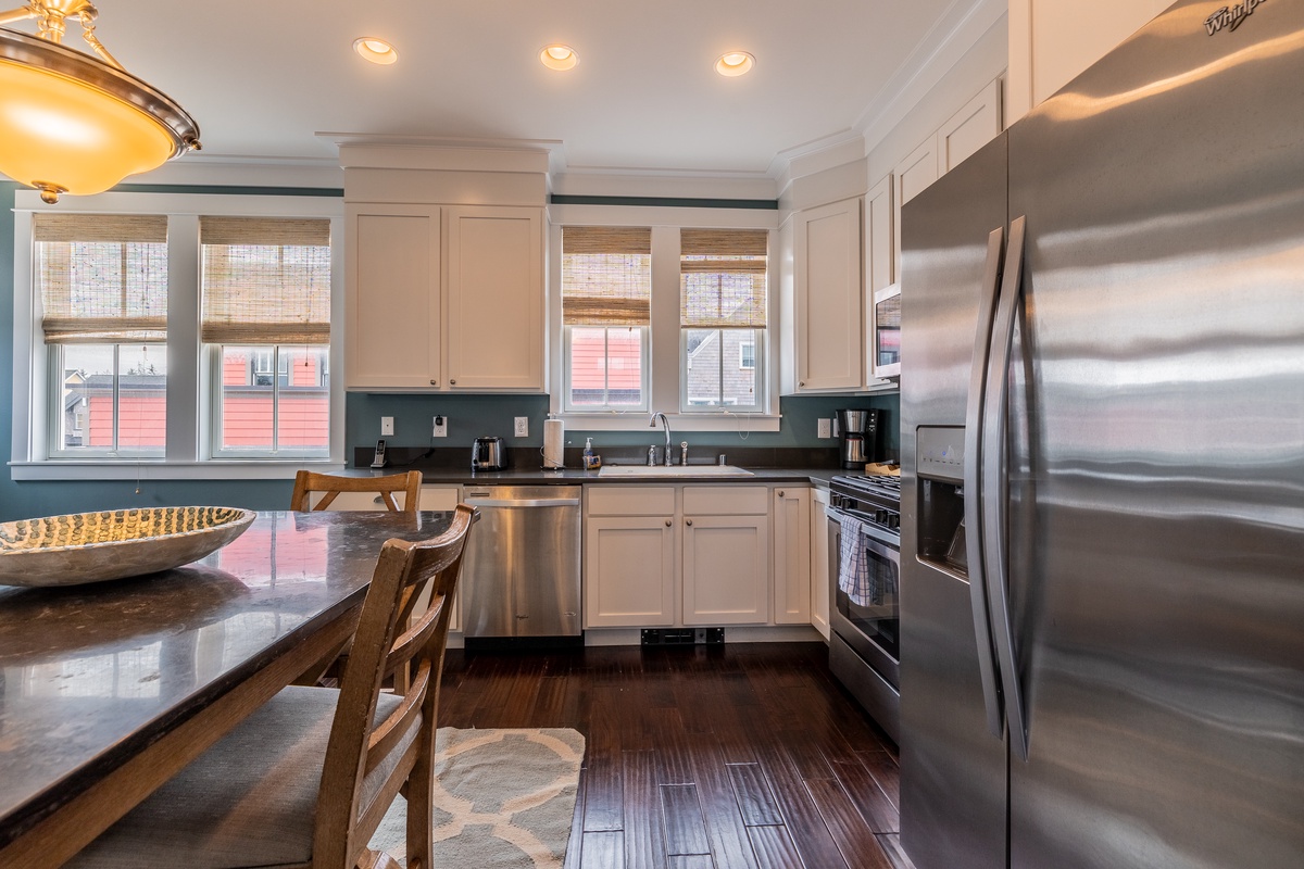 Dining room and kitchen