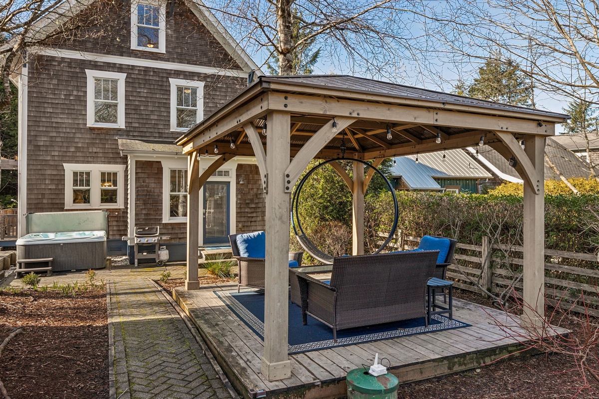 Private pergola seating area