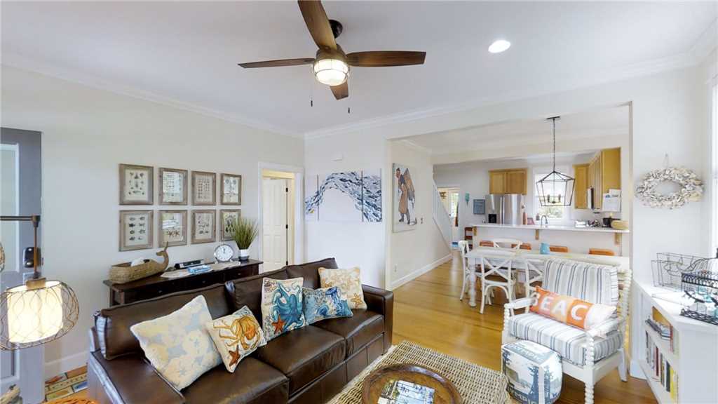 Living room opens up to dining room