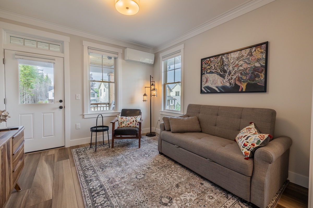 Sofa sleeper in living room for more sleeping options