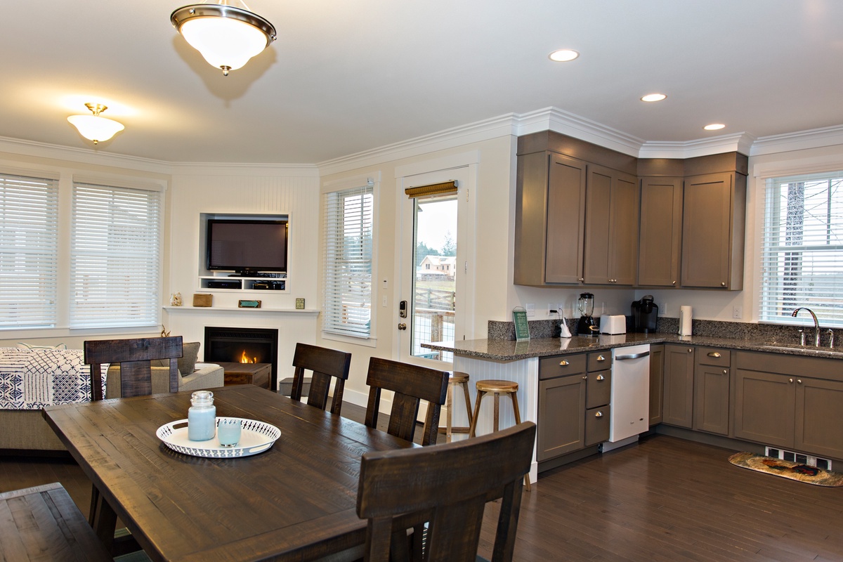 Dining room and kitchen