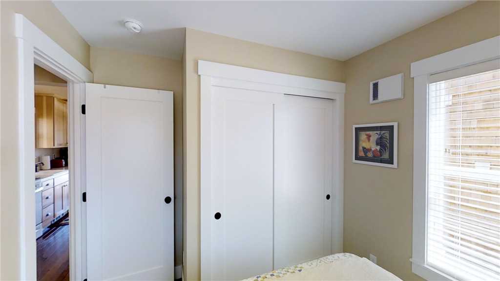 Closet space in the queen bedroom