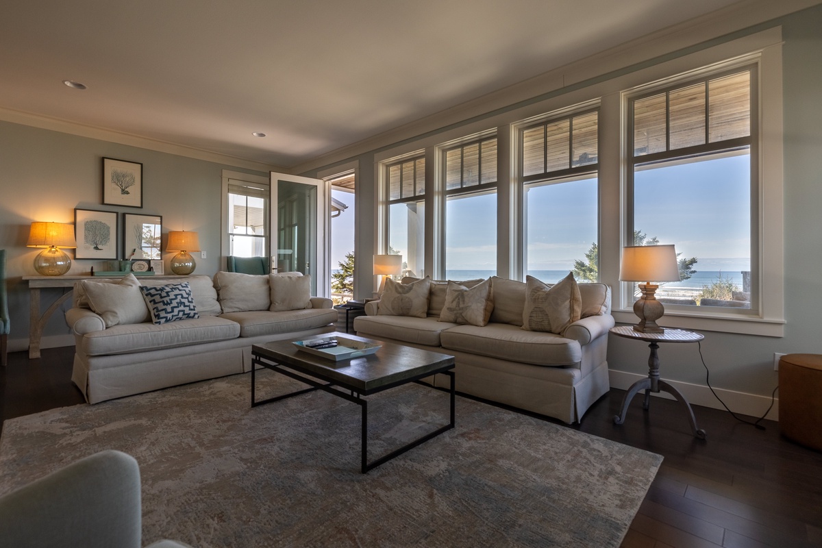 Living Room with Spectacular Beach View