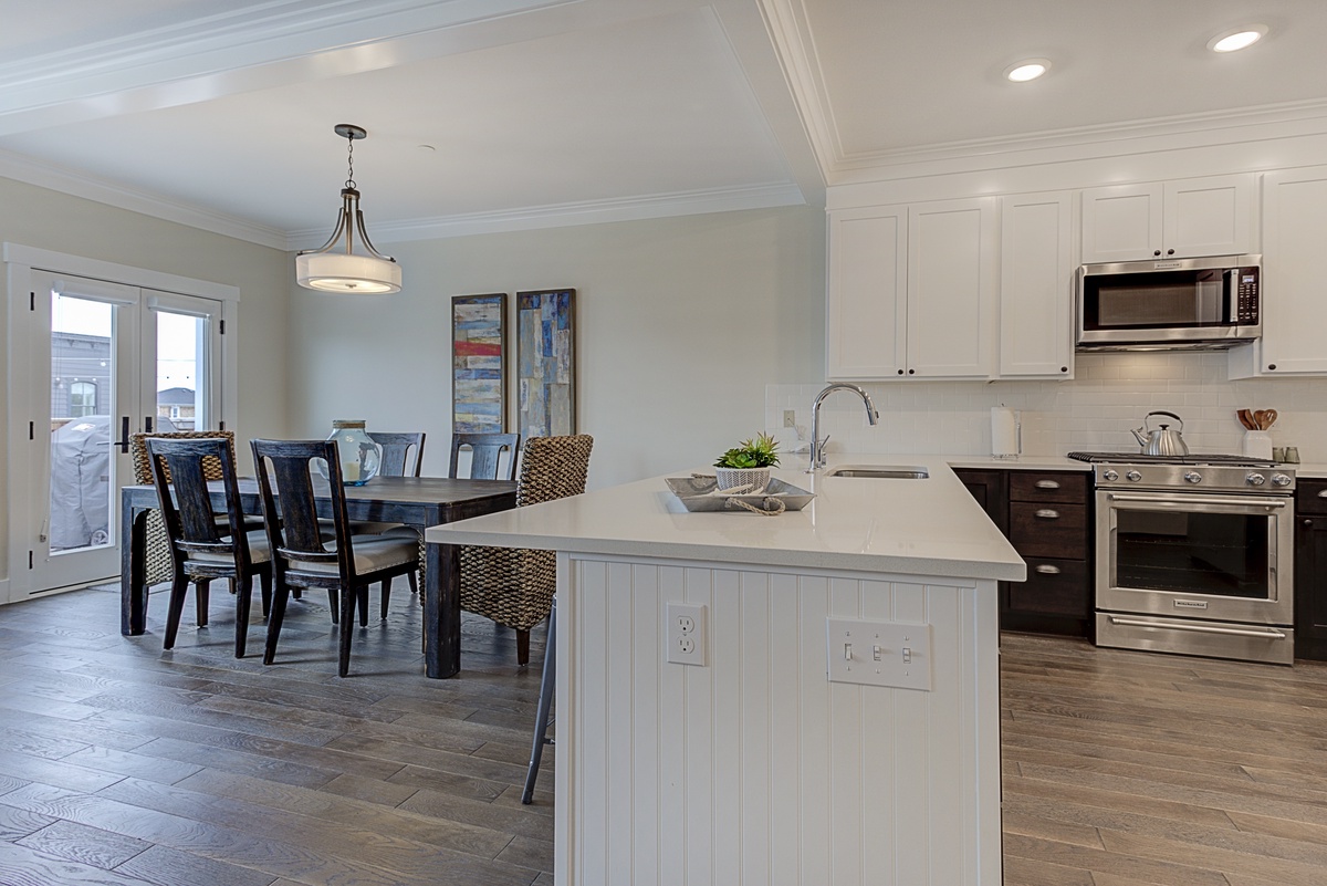 Gather around the kitchen island for meal prep and great conversation