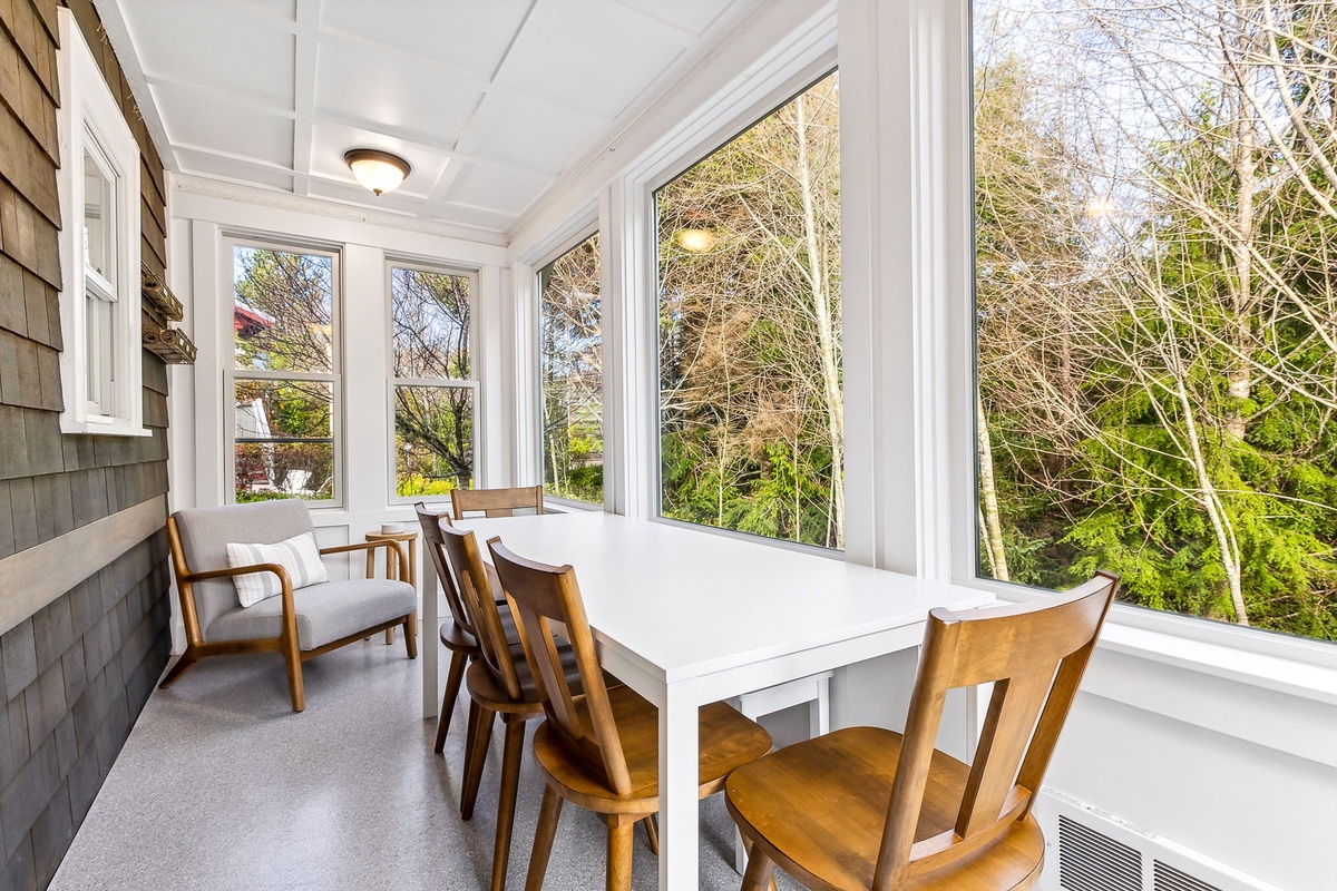 Seating in the Enclosed Sun Porch