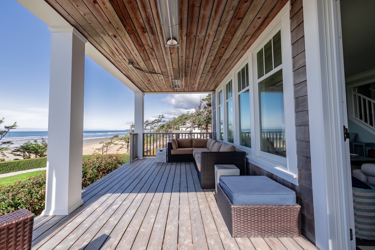 Outdoor deck with ocean view