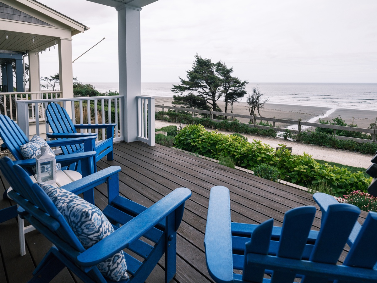 View from covered porch