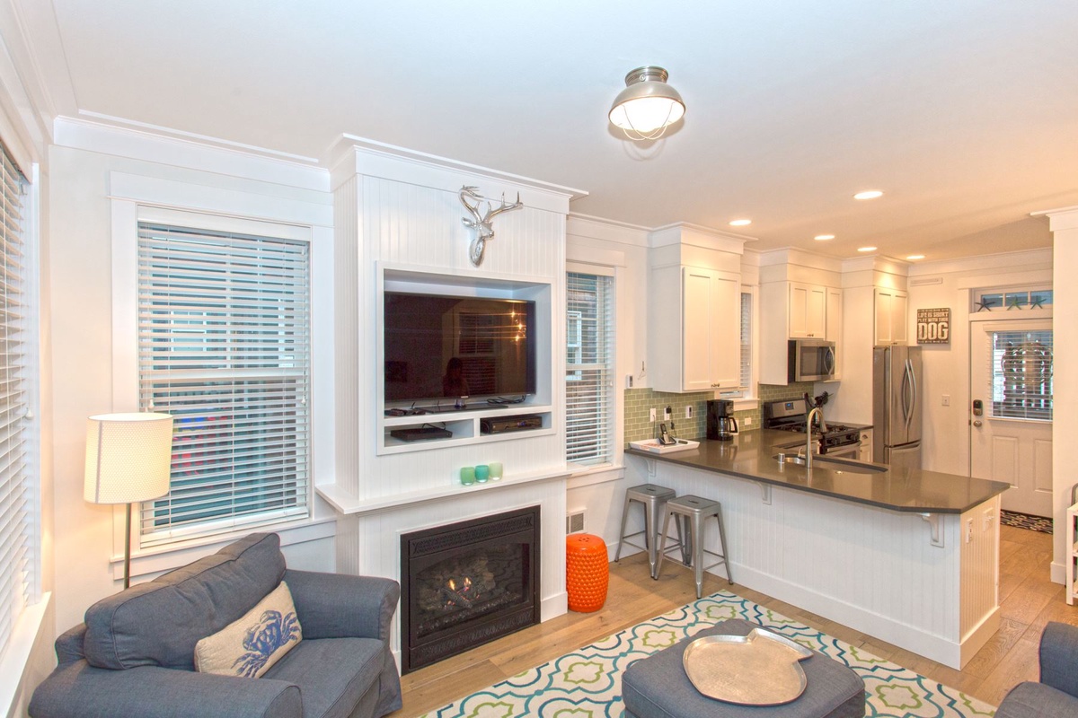 Living room and kitchen