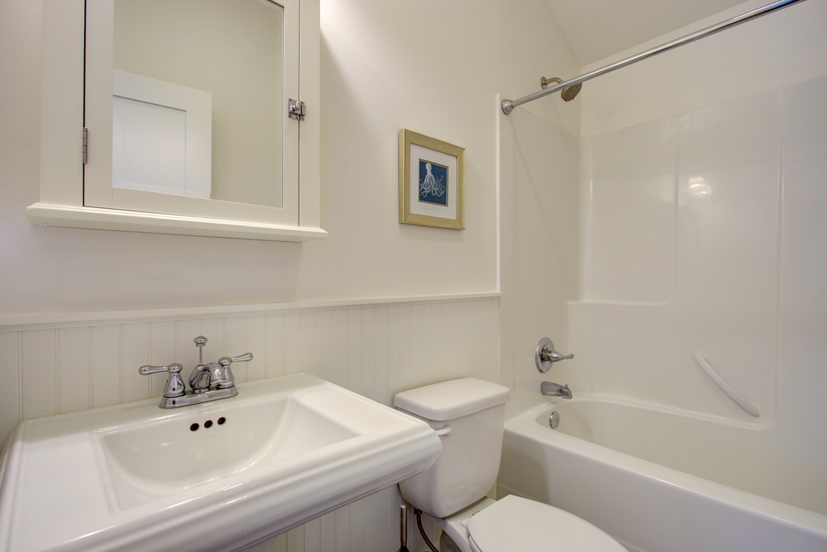 Shared full guest bathroom