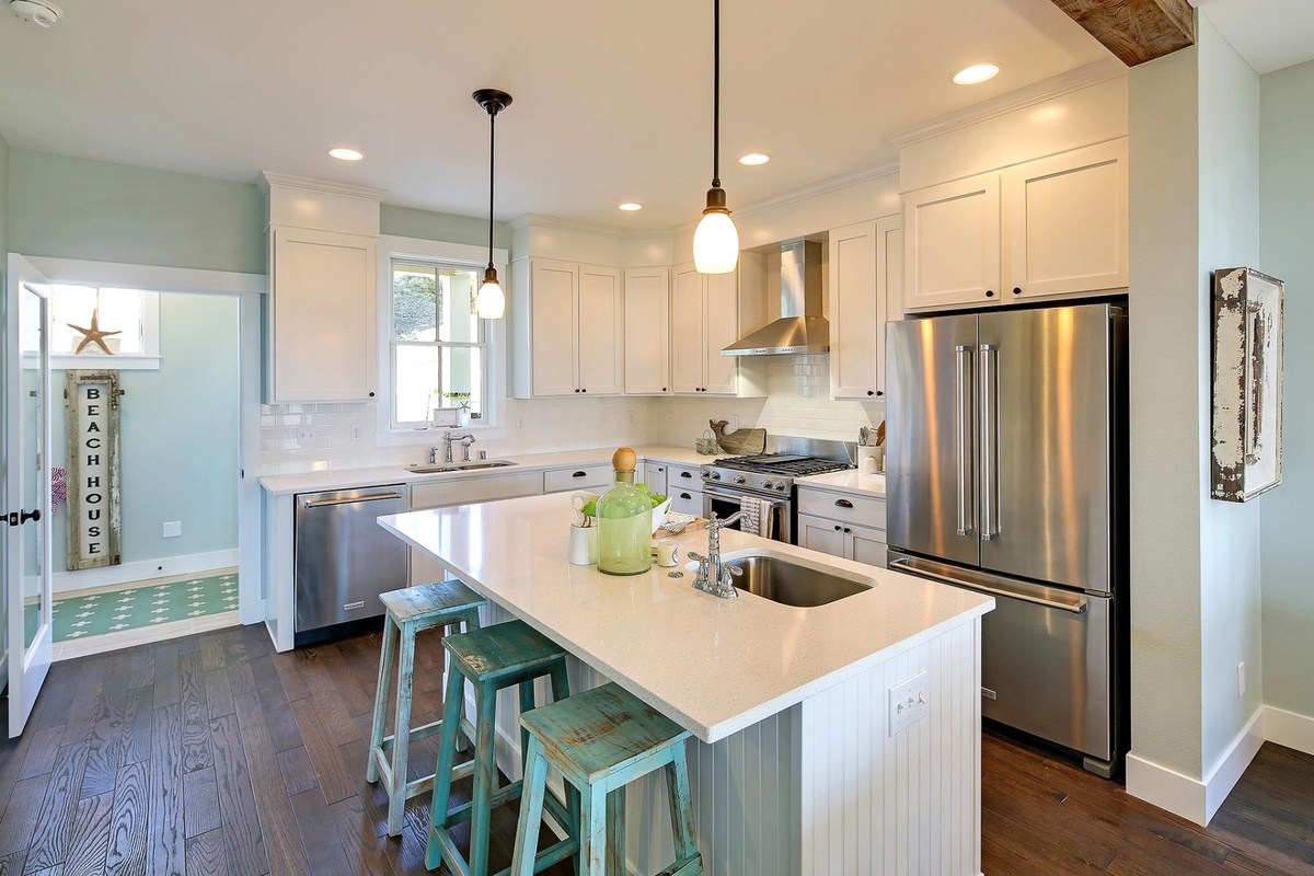 Enter into the kitchen through the mud room