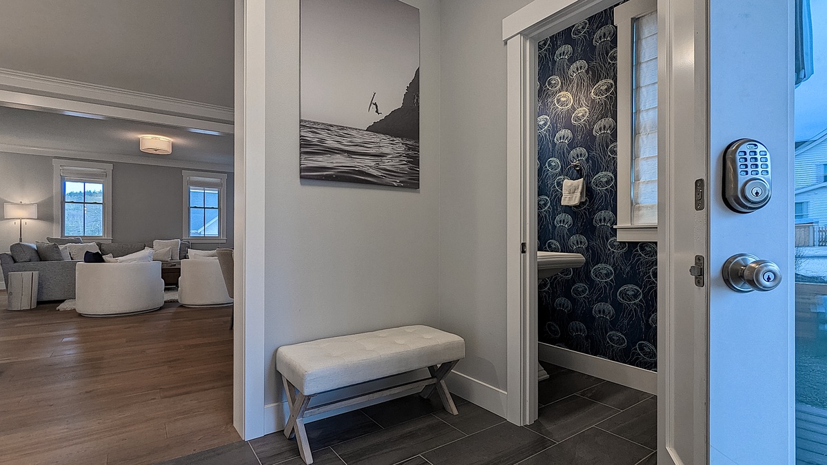 Mudroom and half bath on the main floor