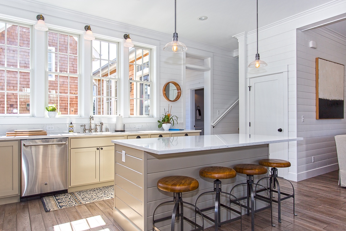 The kitchen is filled with beautiful natural light, making every meal a delight