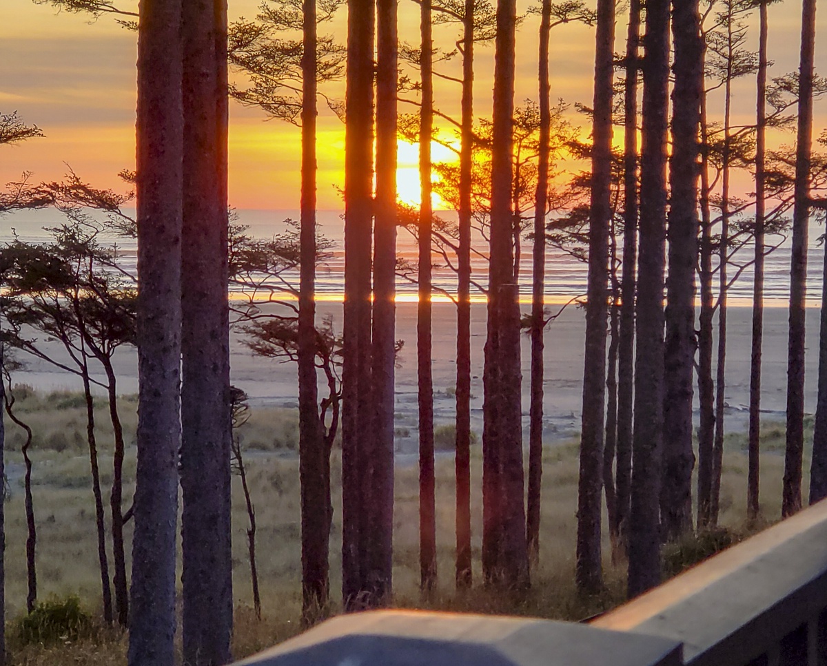 sunset view from the deck