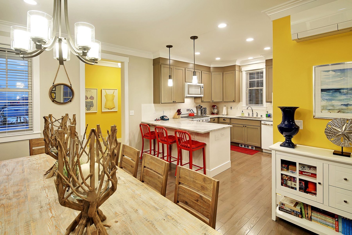 Dining room and kitchen