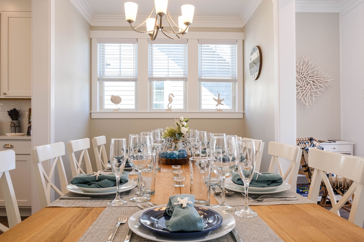 The dining table is perfect for large gatherings
