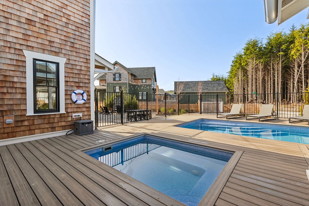 Private pool and hot tub