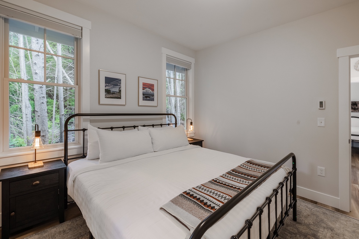 Plush king bed for a restful nights sleep