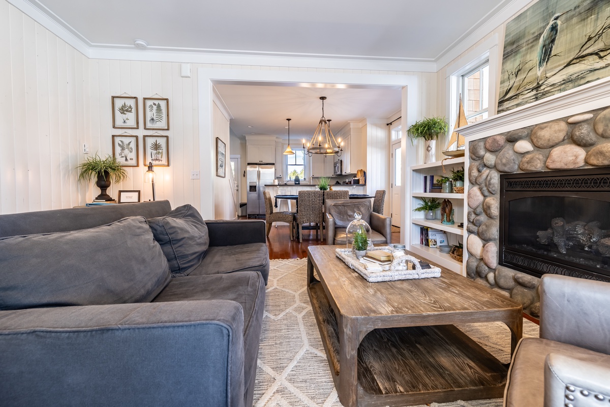 Living room and dining room