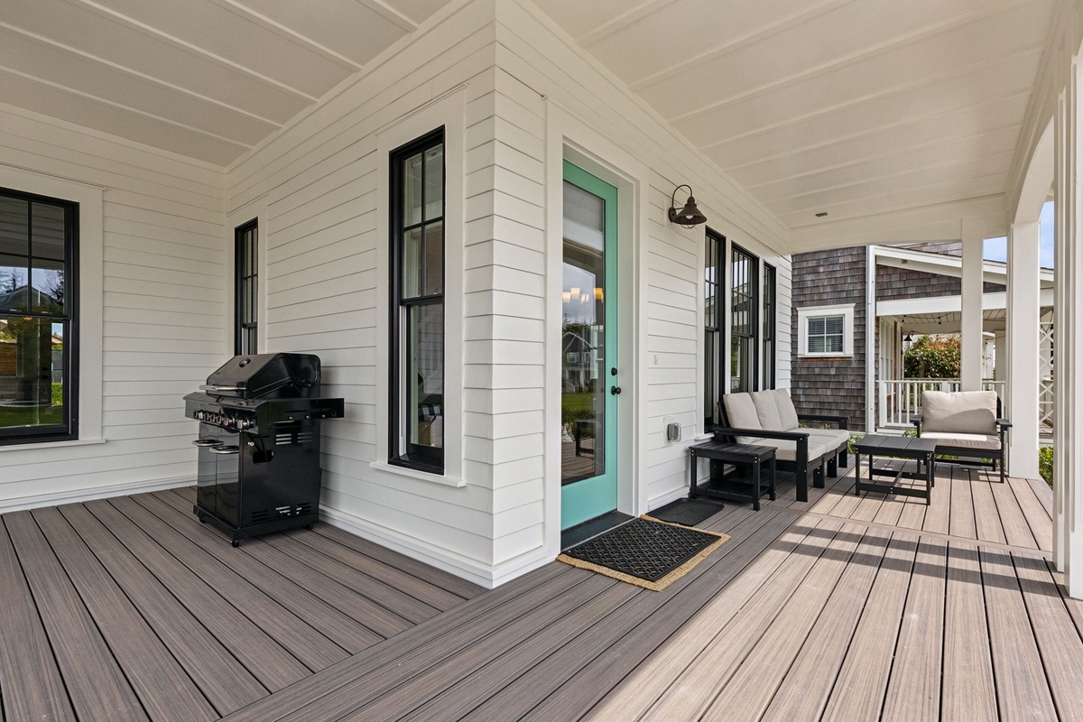 Covered wrap around deck
