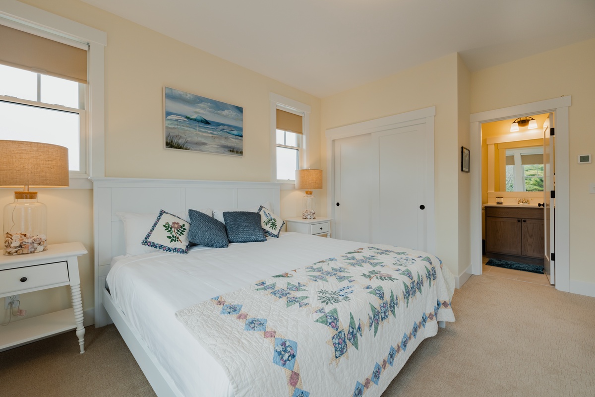 Primary bedroom is designed for a good night sleep
