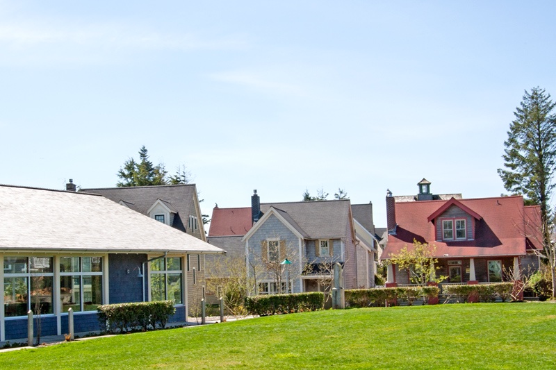 View of Crescent Park and the pool house 