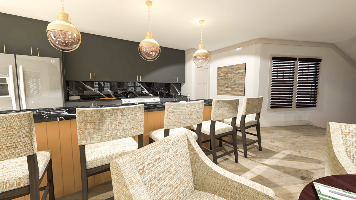 Kitchen with dining bar