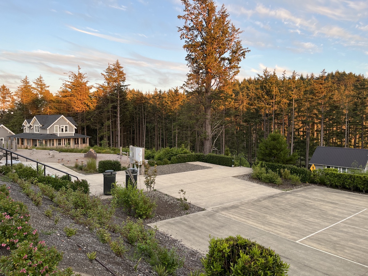 Pickle-ball courts overlooking the ocean