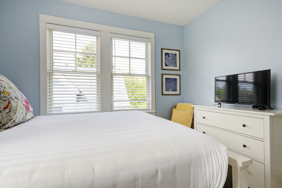 Guest bedroom is designed for a restful night sleep