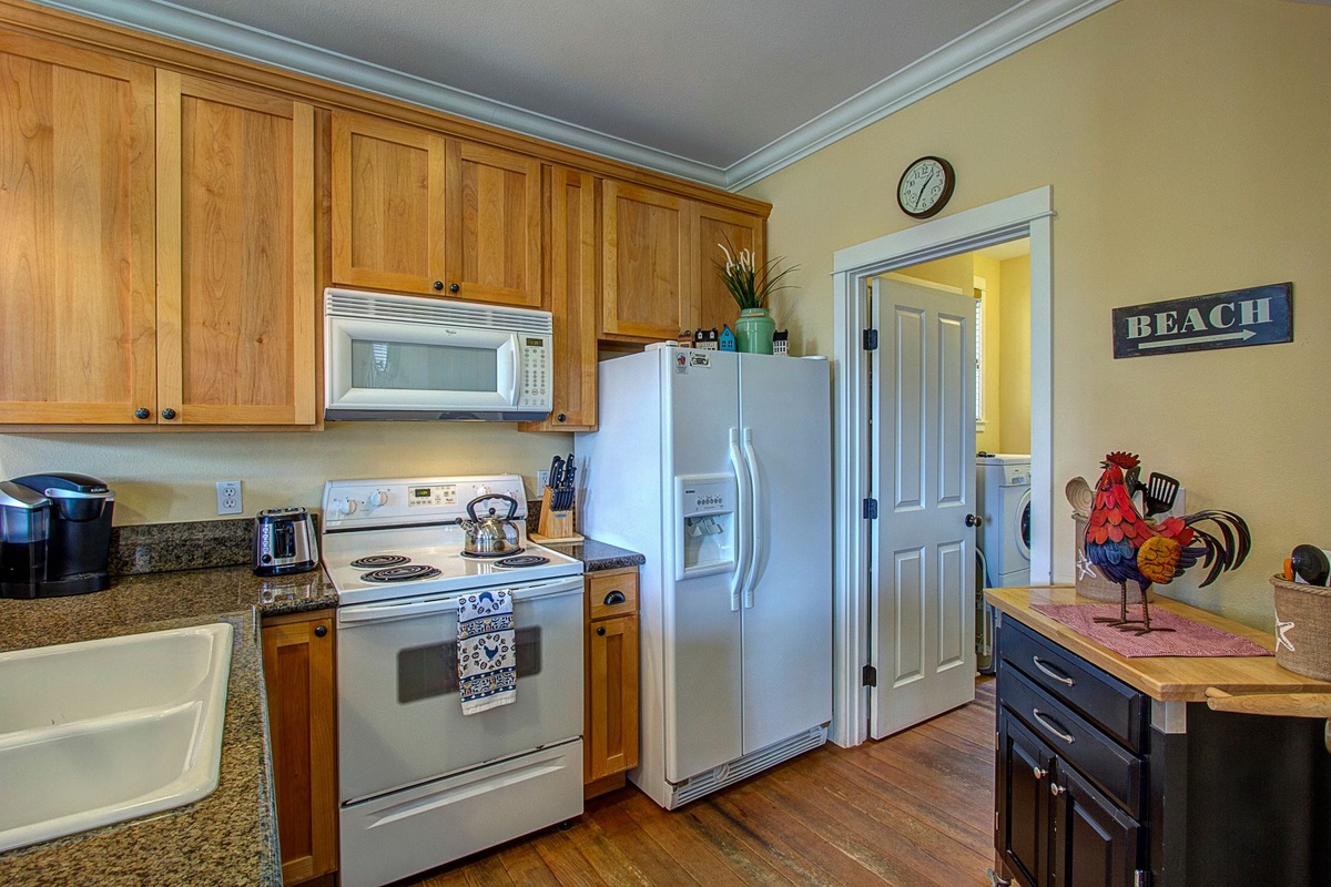 The hallway pantry has plenty of space to accommodate groceries