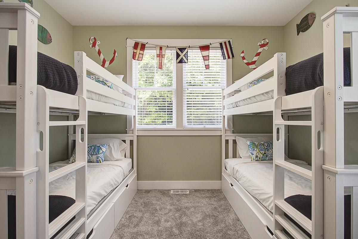 Each bunkmate has a large drawer for storing all their important stuff