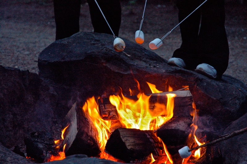 Roast marshmallows at the community fire pit