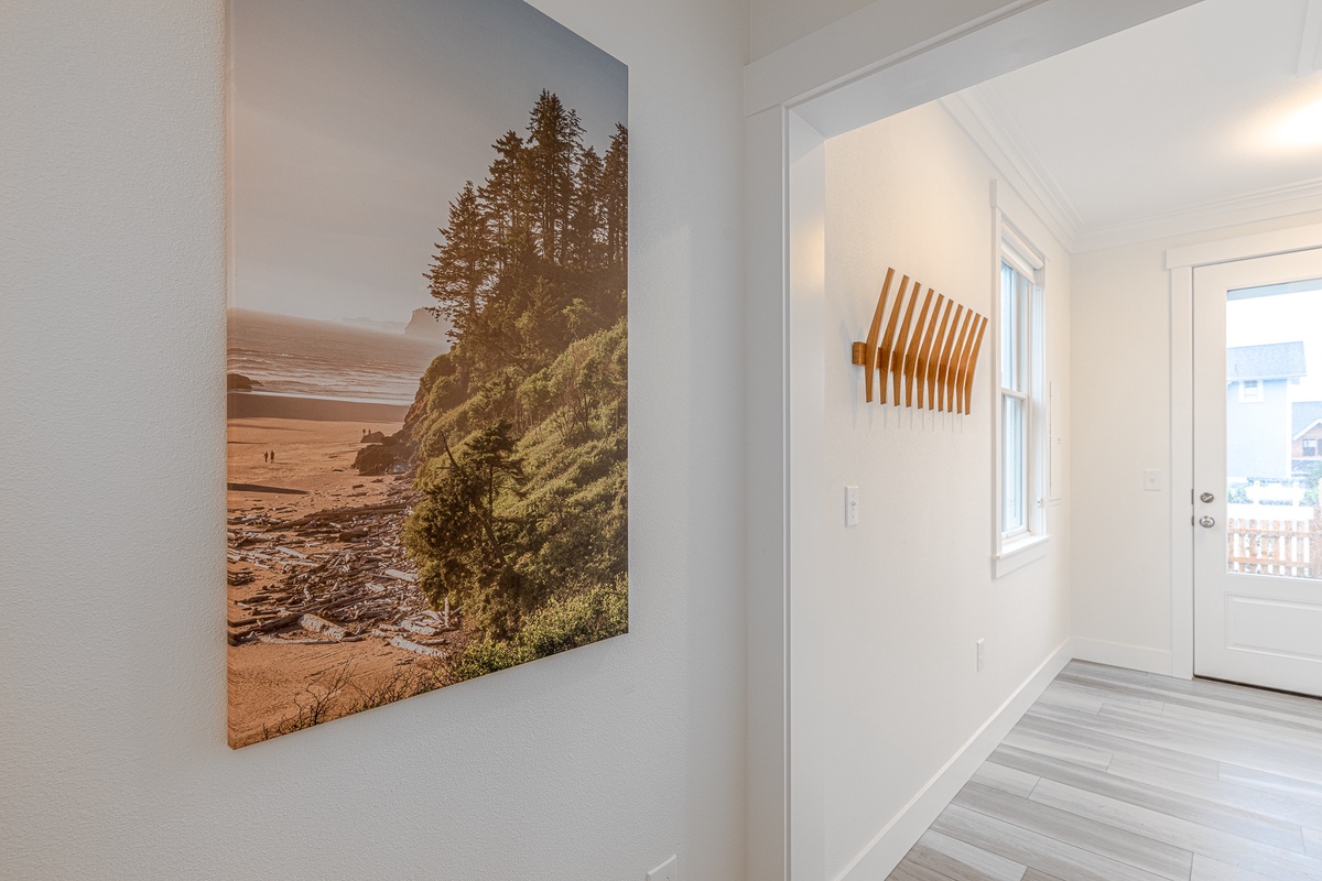 Head out to the backyard through the mudroom