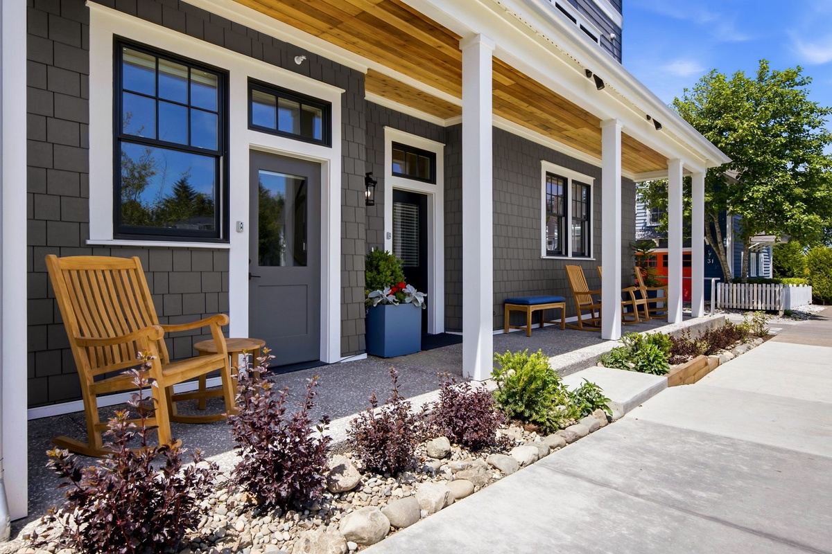 Covered porch seating