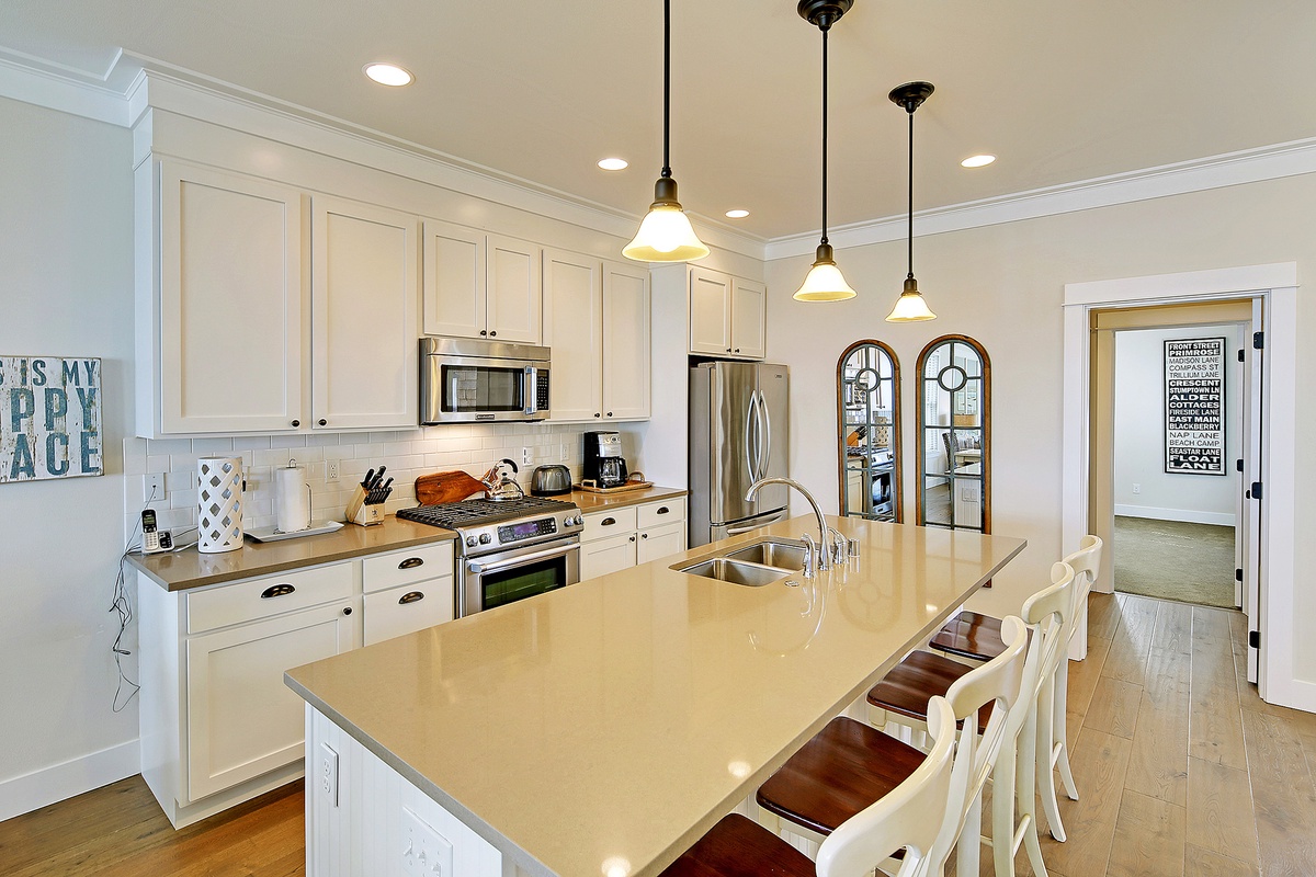 Beige Kitchen Cabinets with Gold Hardware - Soul & Lane