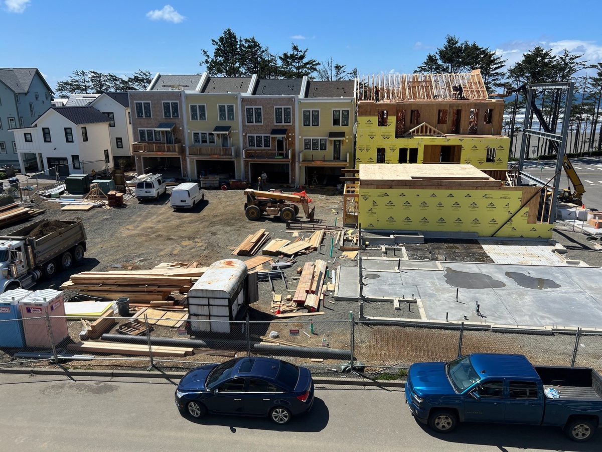 View of Town Center construction from Market Street Lofts as of 4/29/24