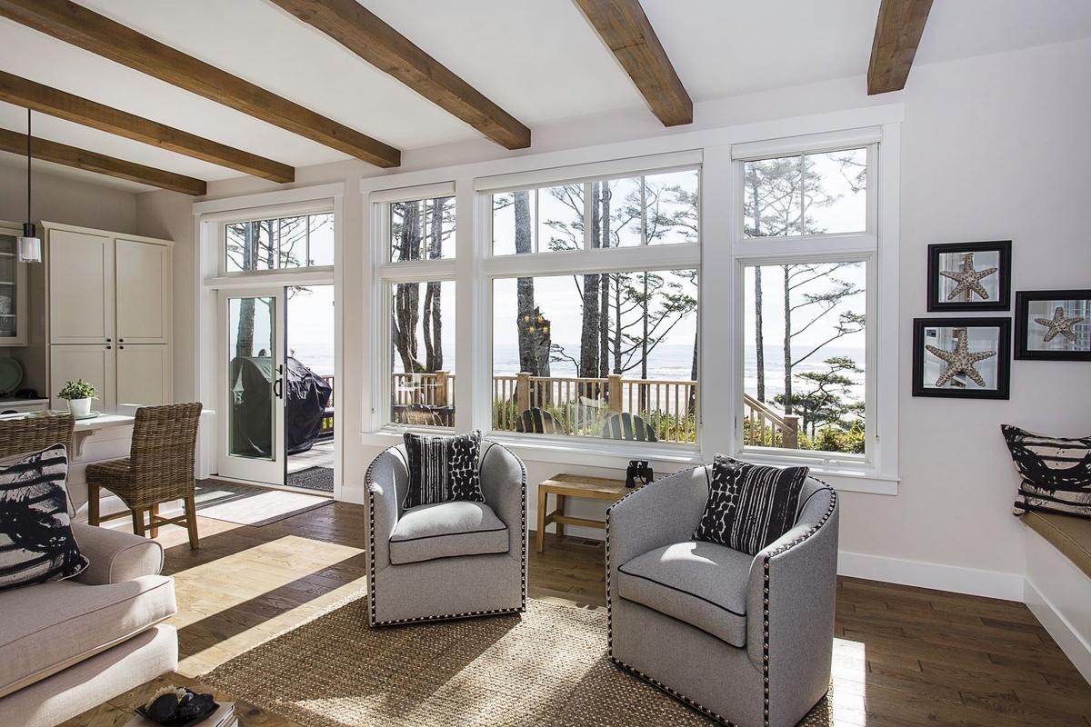 Living room with ocean views