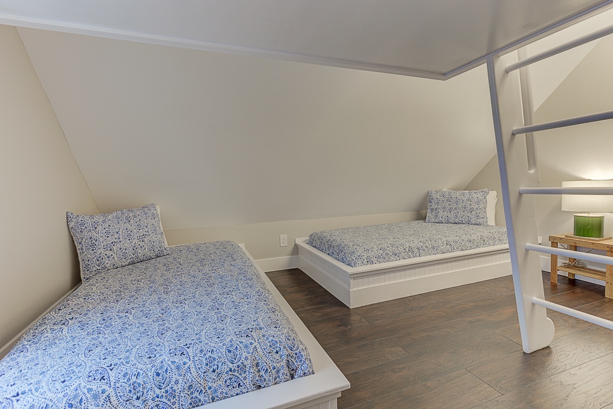 Top floor twin beds