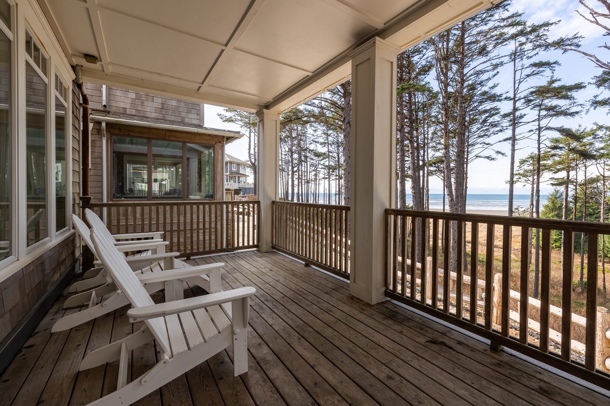Porch with spectacular beach view