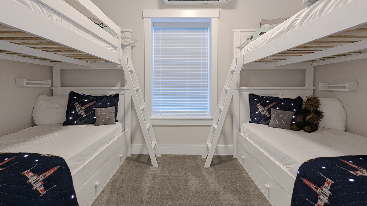 The bunk room is great for kids or kids at heart