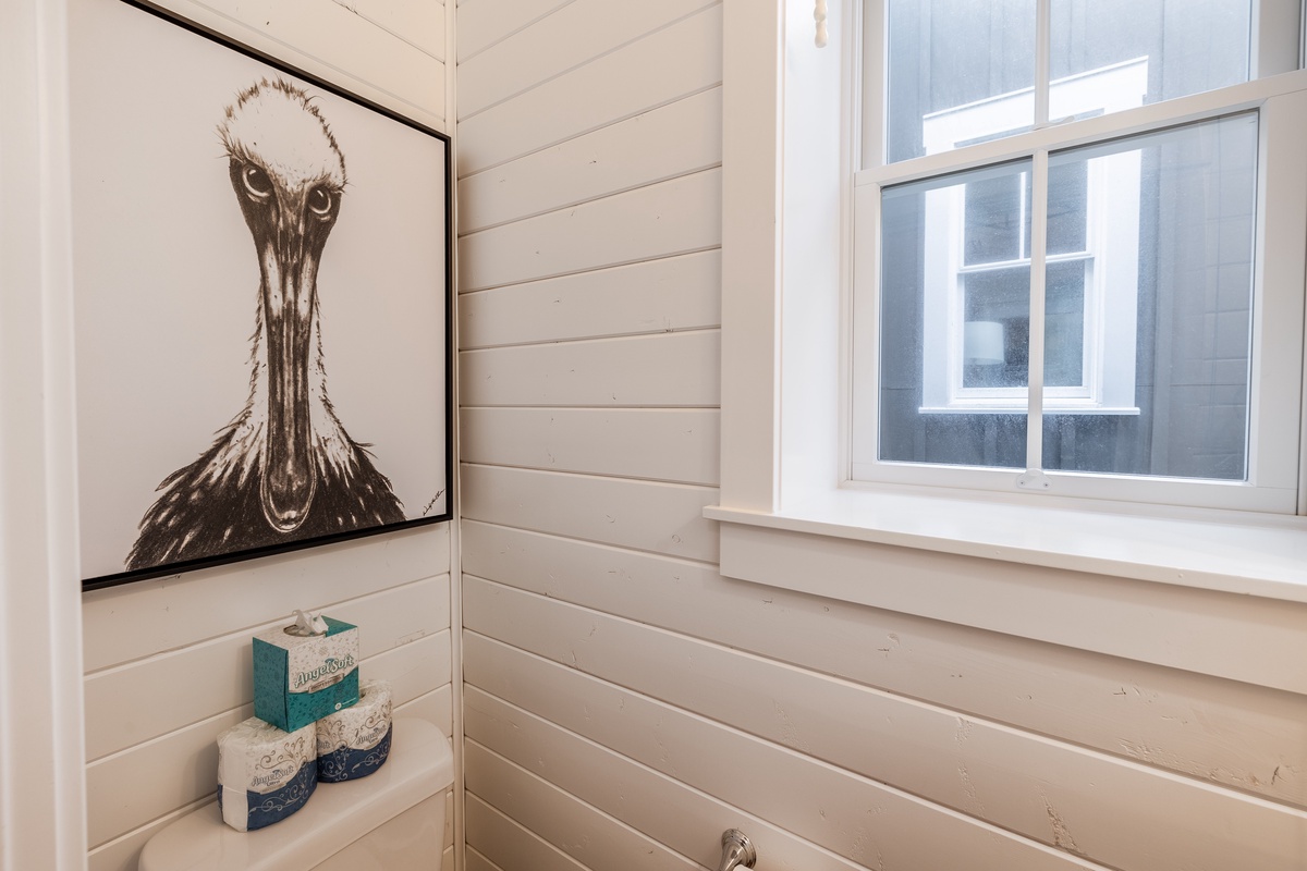 Half bath conveniently located off the mudroom