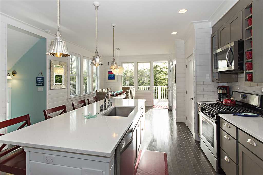 Kitchen island with seating for four