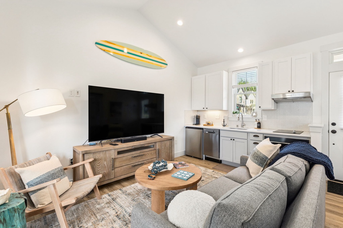 Living room and kitchen