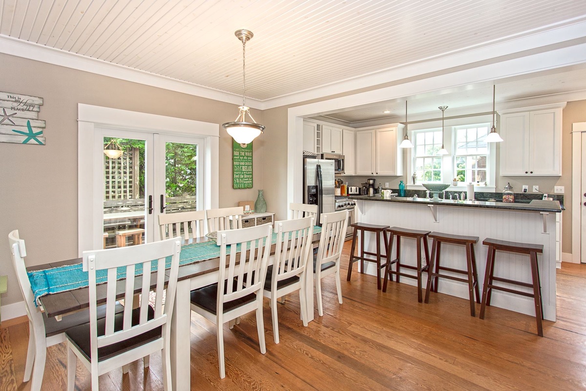 Dining room and kitchen