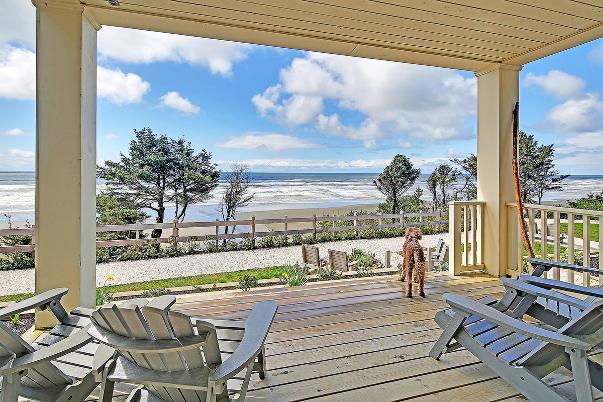 Outdoor seating on covered front porch