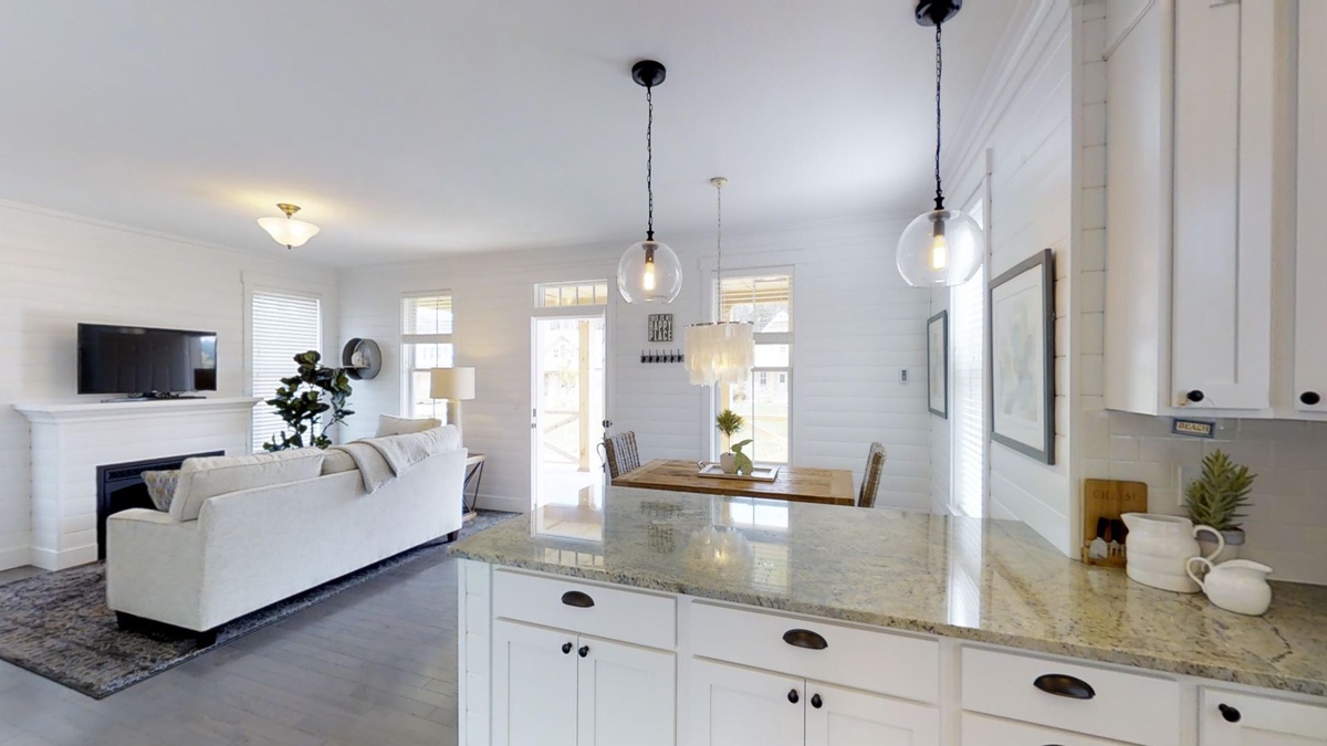 Kitchen just steps away from the living and dining room