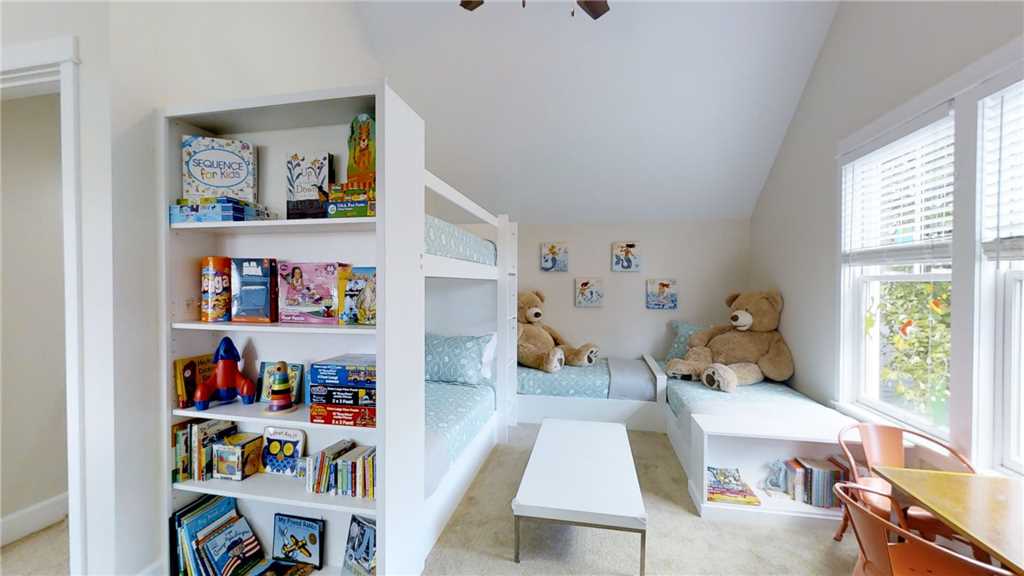 Kids bedroom with books, toys and games