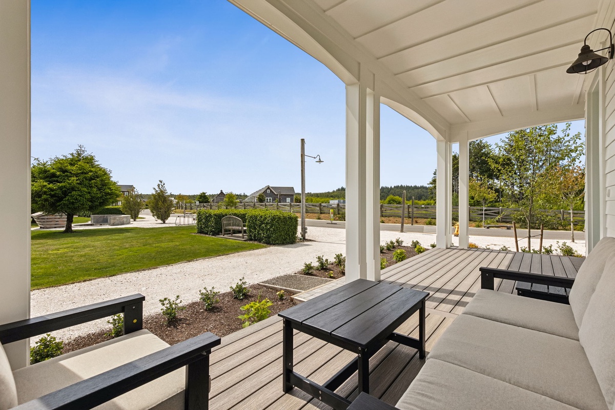 Covered wrap around deck
