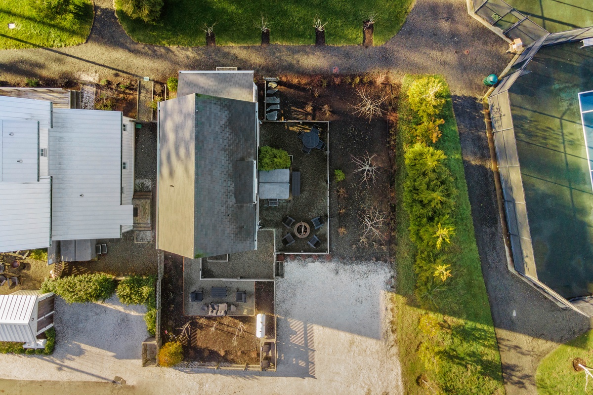Private corner lot with outdoor living space