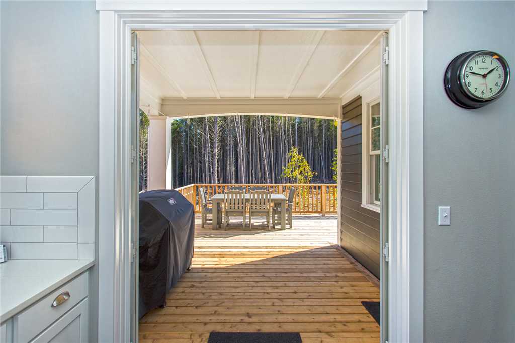 Partially covered deck with grill