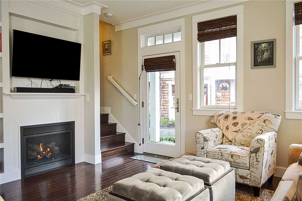 Main floor living space with hardwood floors throughout